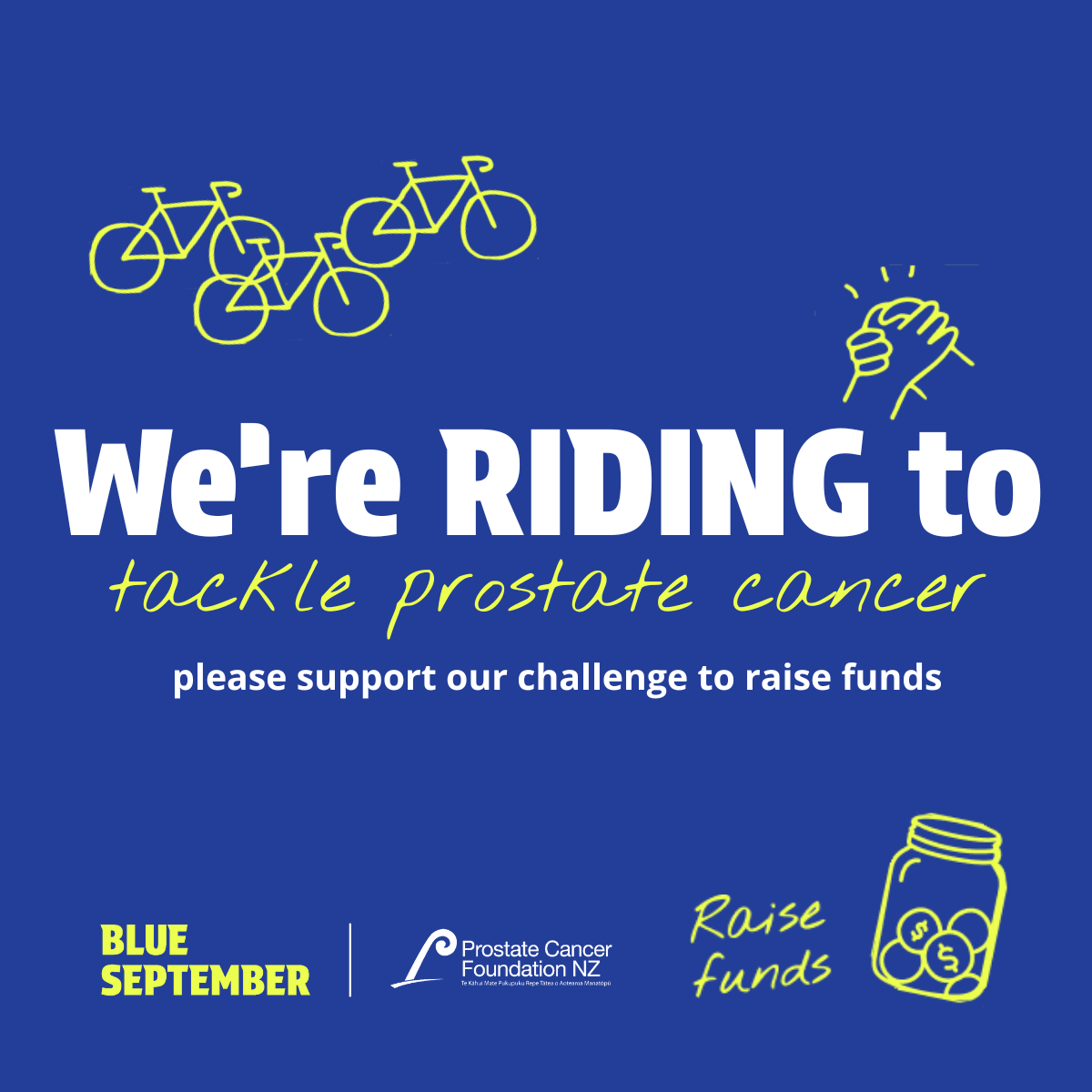 Social FB 'We're Riding' Blue