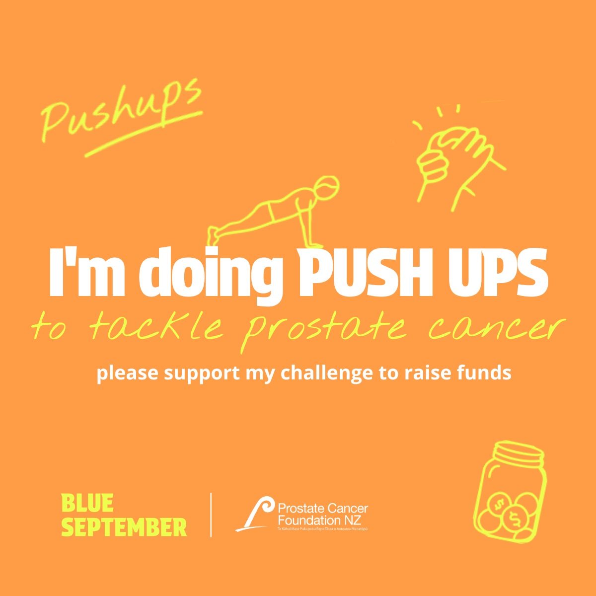 Social FB 'I'm Doing Push Ups' Orange