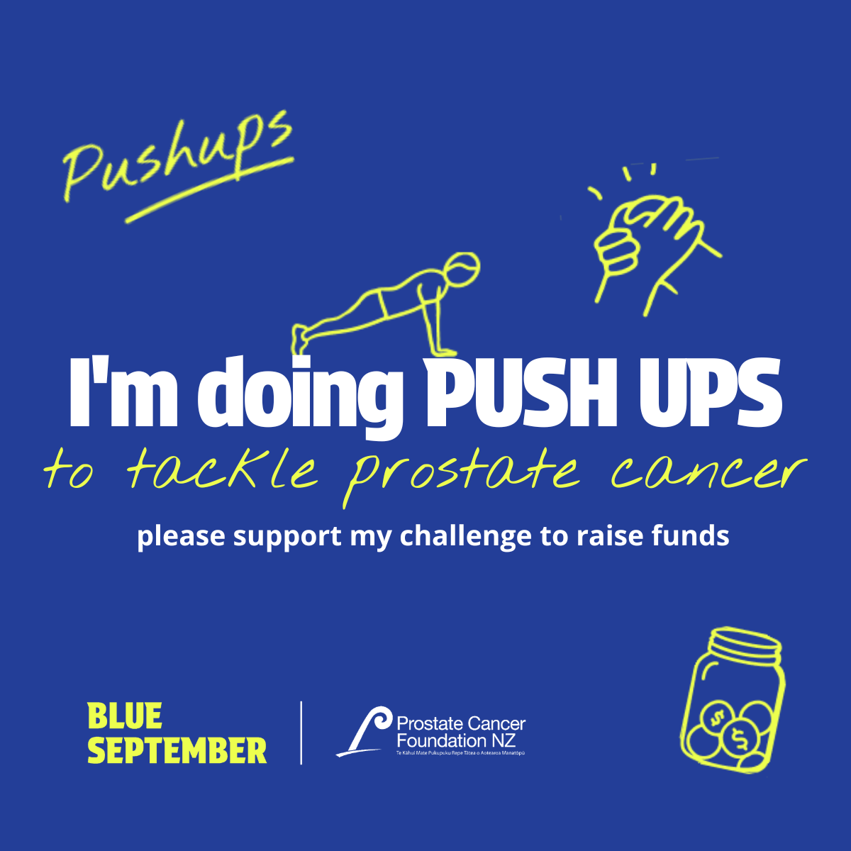 Social FB 'I'm Doing Push Ups' Blue