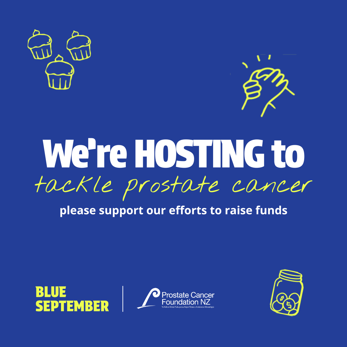 Social FB 'We're Hosting' Blue