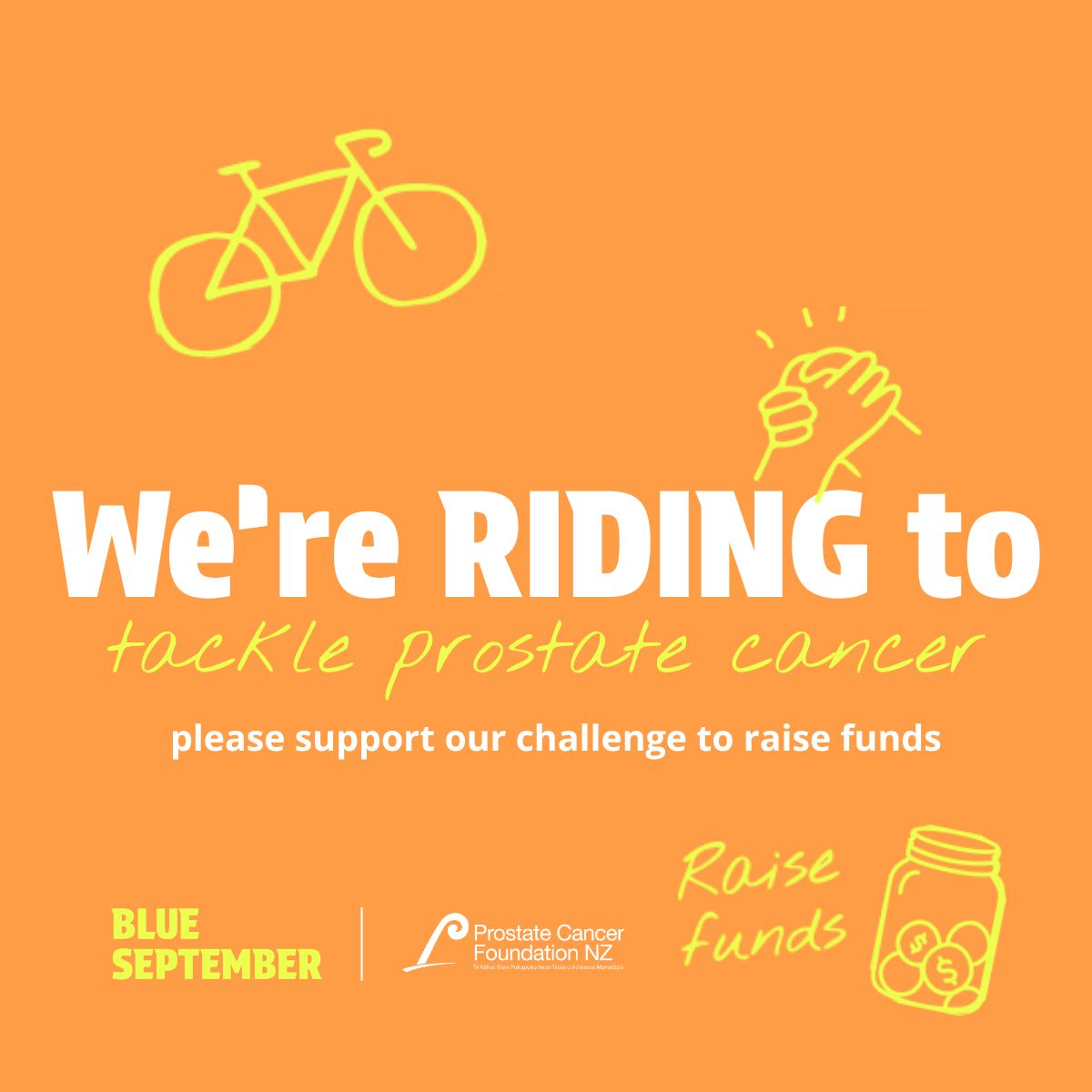 Social FB 'We're Riding' Orange